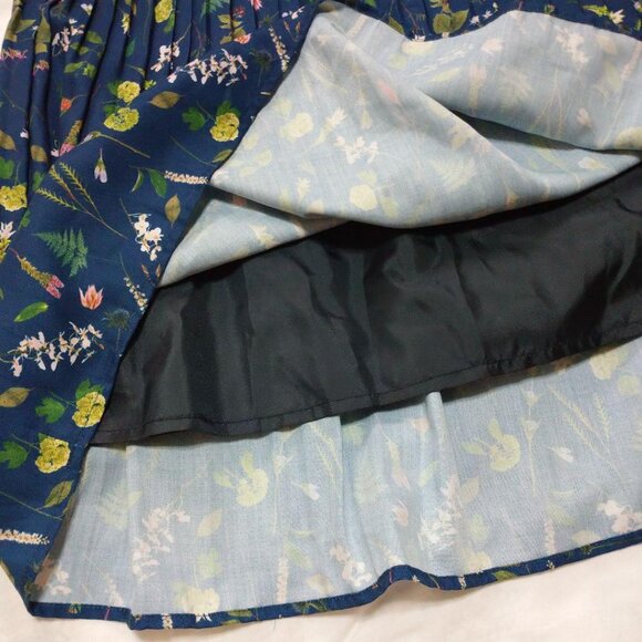 Hibidan Botanical Print Pleated Long Skirt - Picture 5 of 6